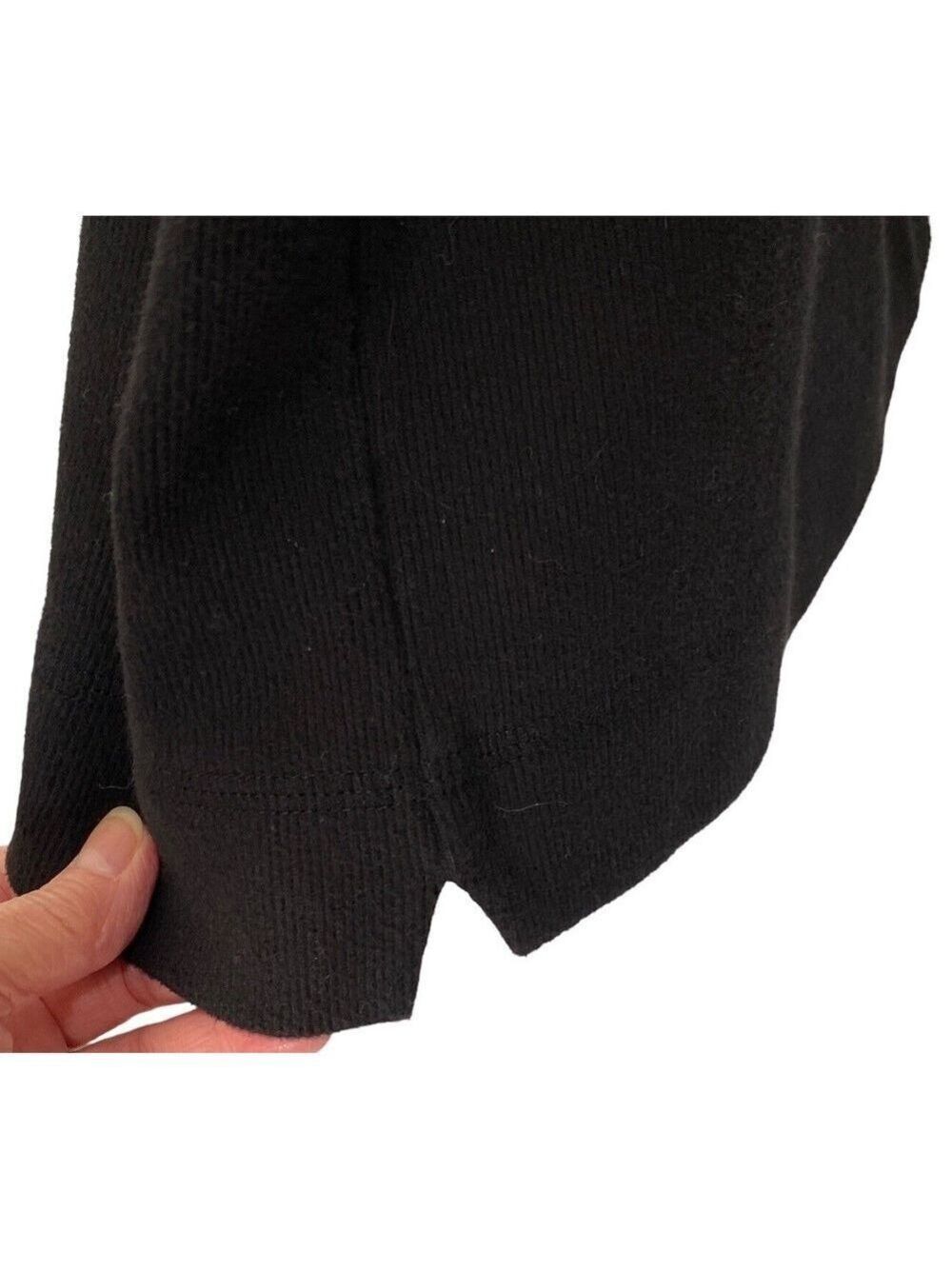 Vintage Y2K Ojai Black Jacket Sz M Thick Soft Knit Silver Buttons Made In Peru - Picture 6 of 9